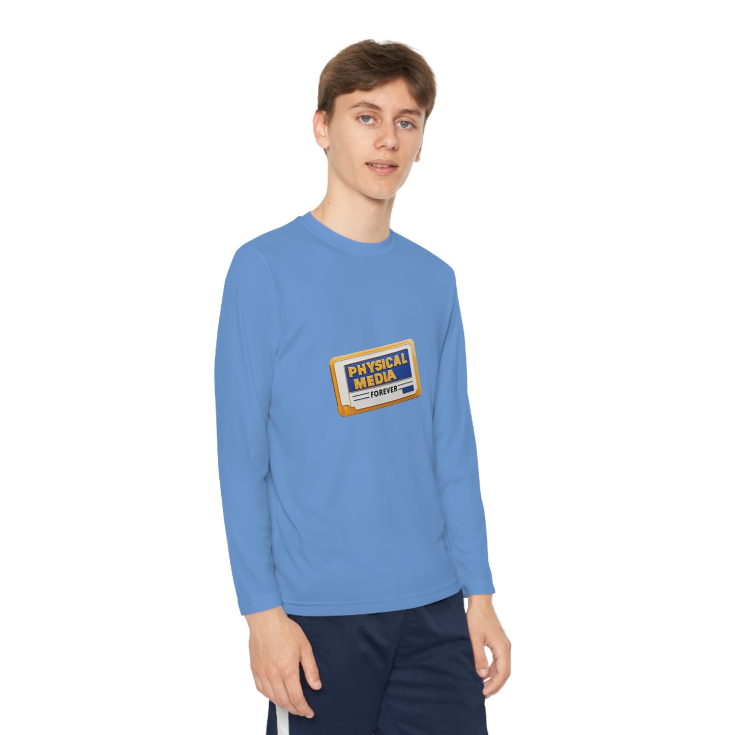 Physical Media Forever! Youth Long Sleeve Competitor Tee