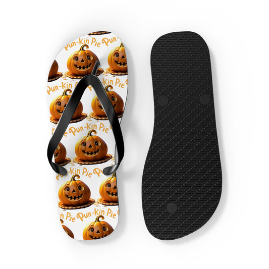 Pun-Kin Pie Design Flip Flops