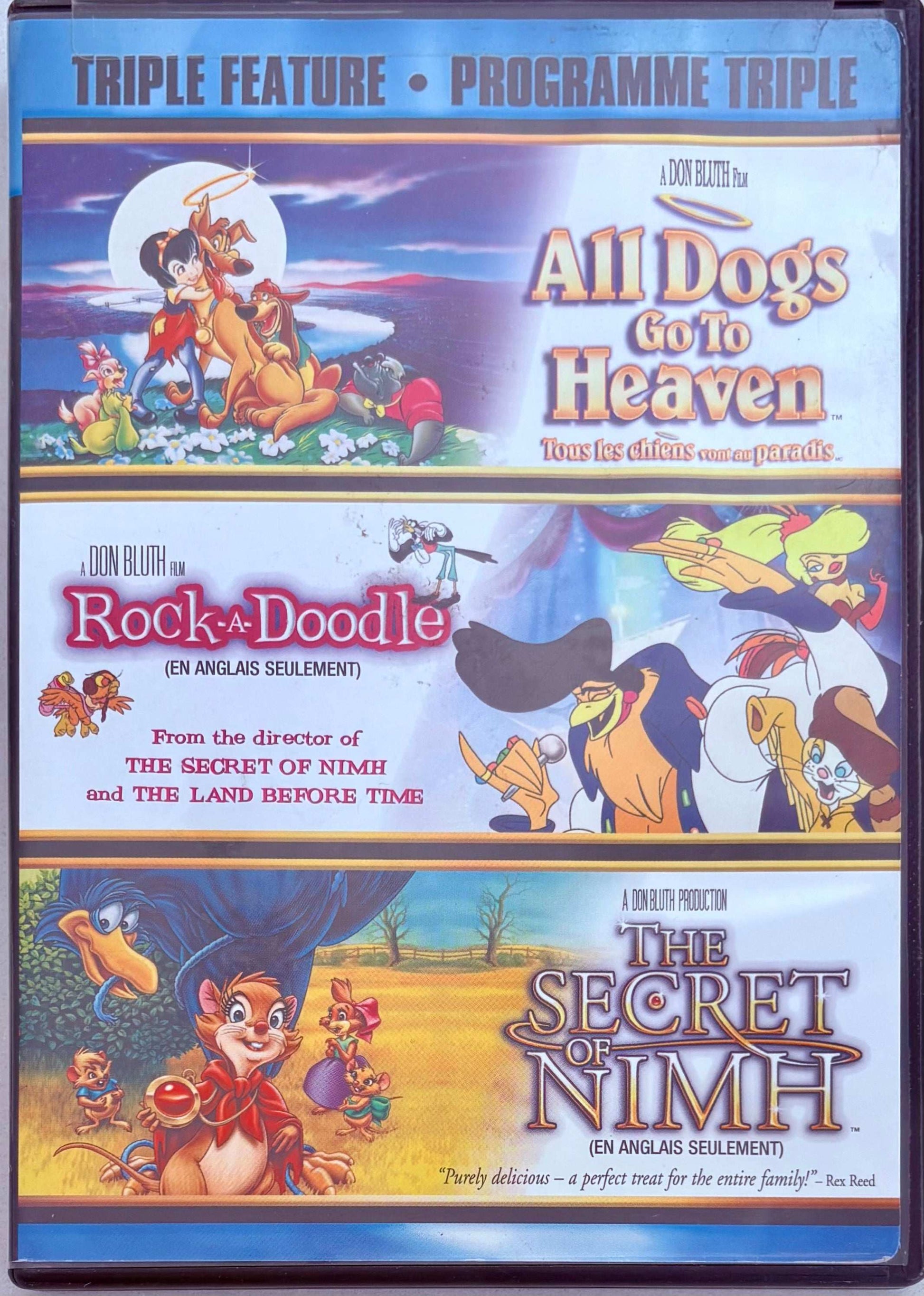 All Dogs Go To Heaven/Rock-a-Doodle/The Secret of Nimh (DVD, 2007)