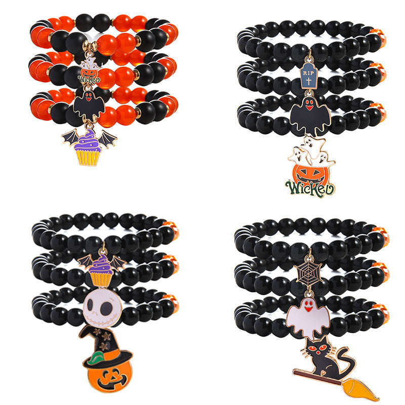 Halloween Twin Bracelet Pumpkin Ghost Pendant