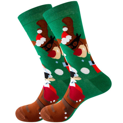 Cotton Stockings For Men With Christmas Theme