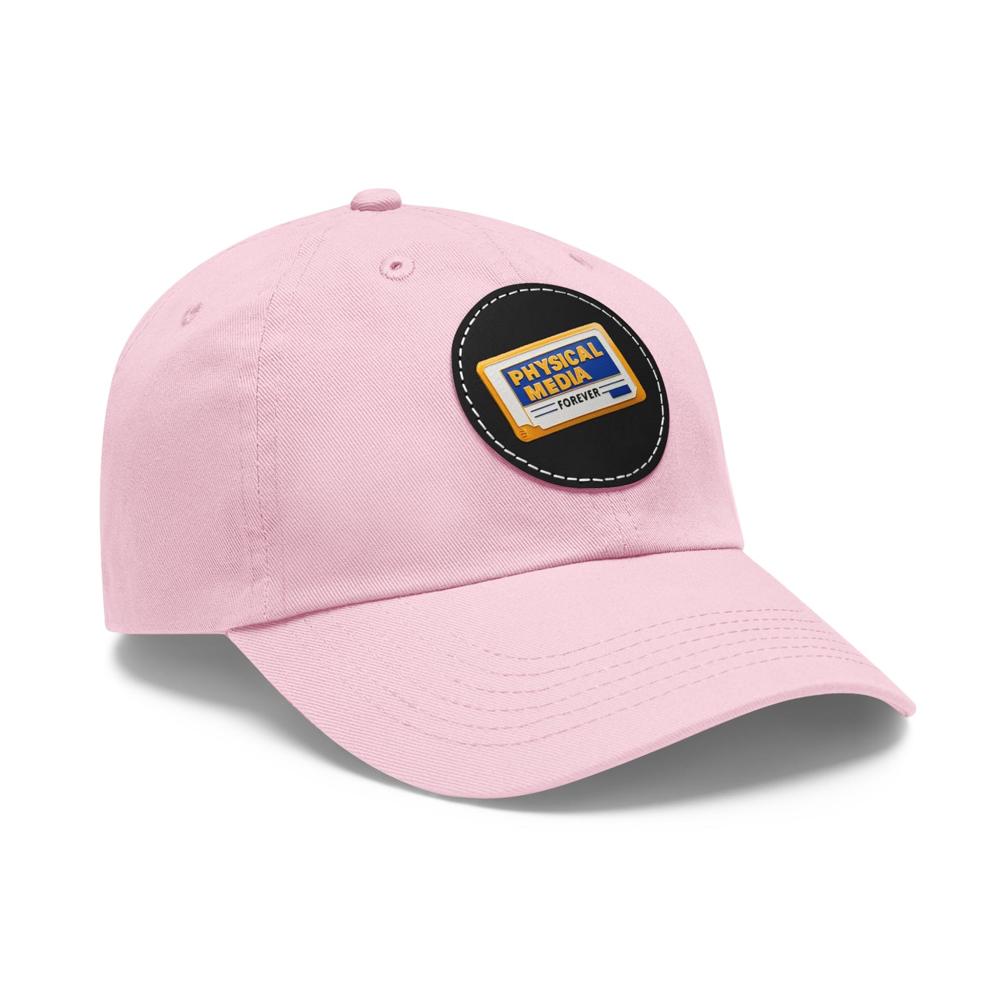 Physical Media Forever - Dad Hat with Leather Patch (Round)