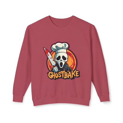 Sudadera unisex ligera con cuello redondo Ghostbake (delante y detrás)