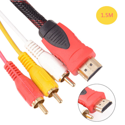 HDMI To Red Yellow And White Adapter Cable Hdmi To 3Rca Component Cable 1.5 Meters A