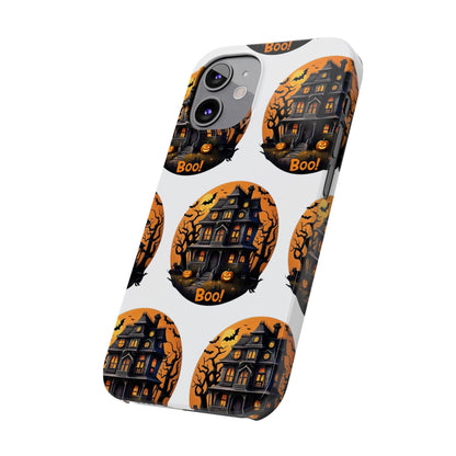 Haunted Halloween House Pattern Slim Phone Cases