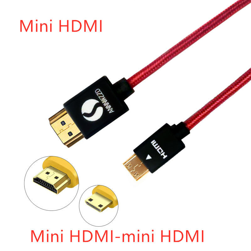 Mini HDMI To HDMI Cable Portable Monitor Flat Panel To TV 2.0 Conversion Cable Red MiniHDMI