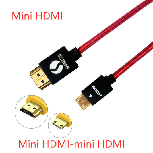 Mini HDMI To HDMI Cable Portable Monitor Flat Panel To TV 2.0 Conversion Cable Red MiniHDMI