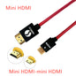 Mini HDMI To HDMI Cable Portable Monitor Flat Panel To TV 2.0 Conversion Cable Red MiniHDMI