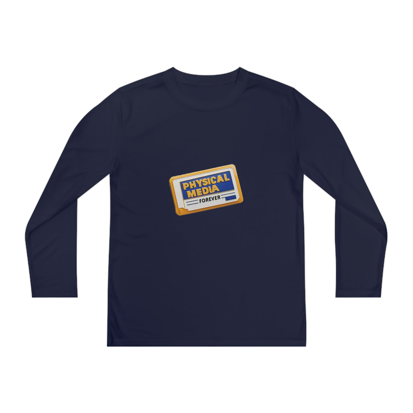 Physical Media Forever! Youth Long Sleeve Competitor Tee