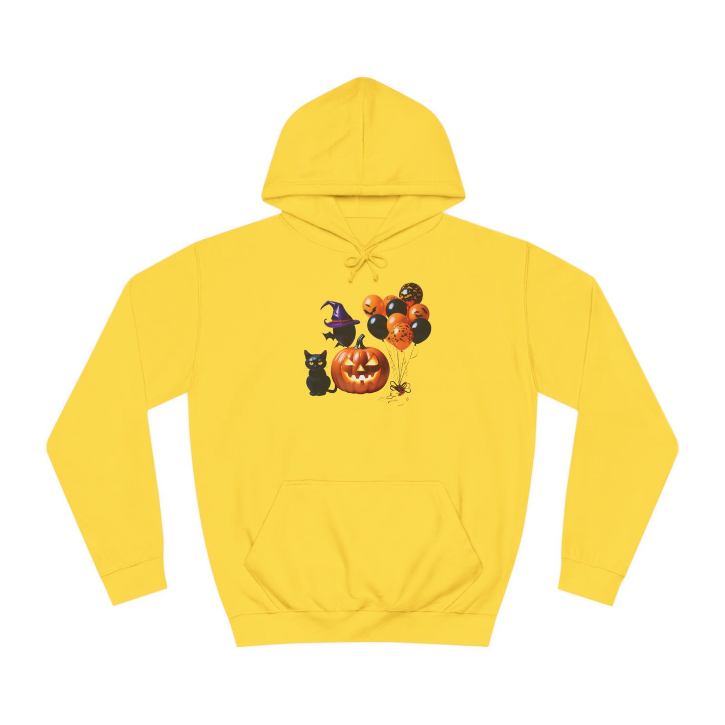 Halloween Pumpkin & Black Cat Unisex College Hoodie