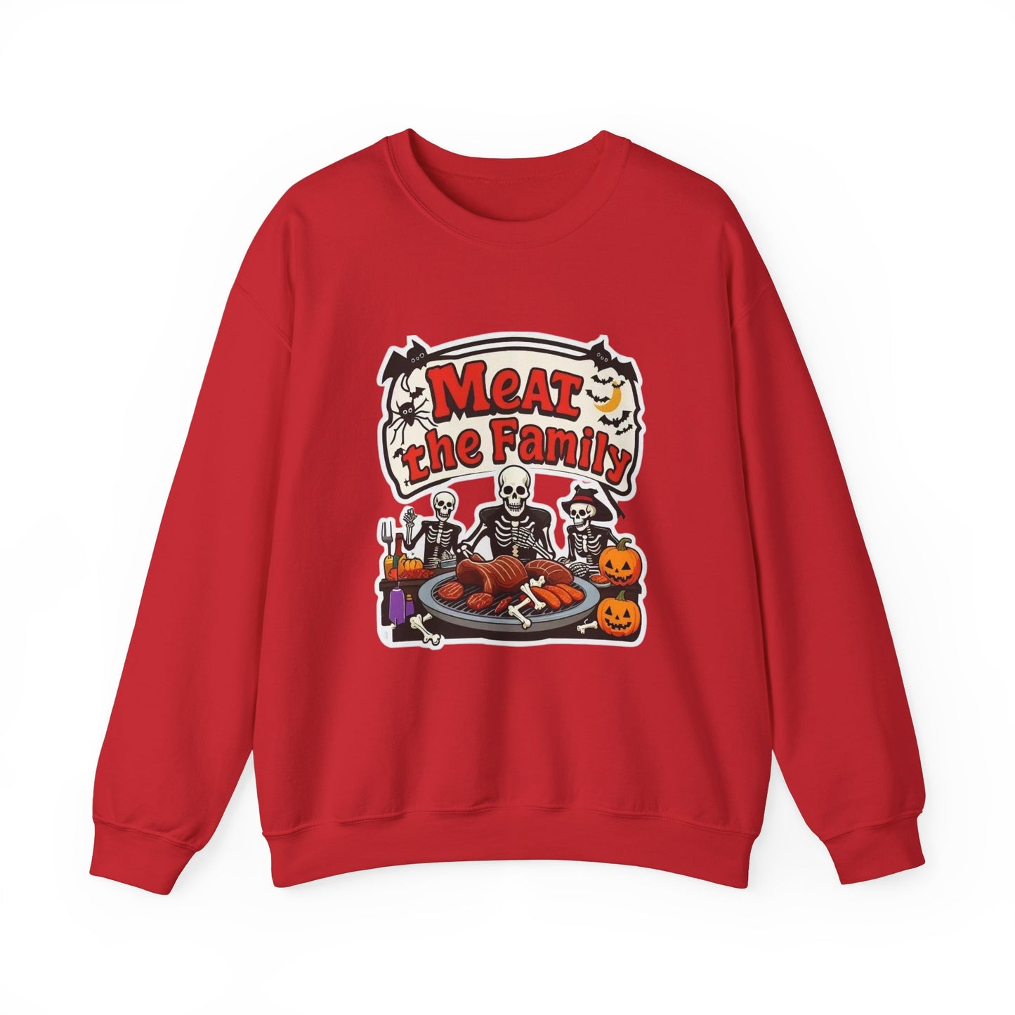 Sudadera unisex de cuello redondo de mezcla pesada Meat the Family