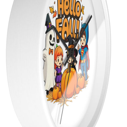 Hello Fall Design Wall Clock