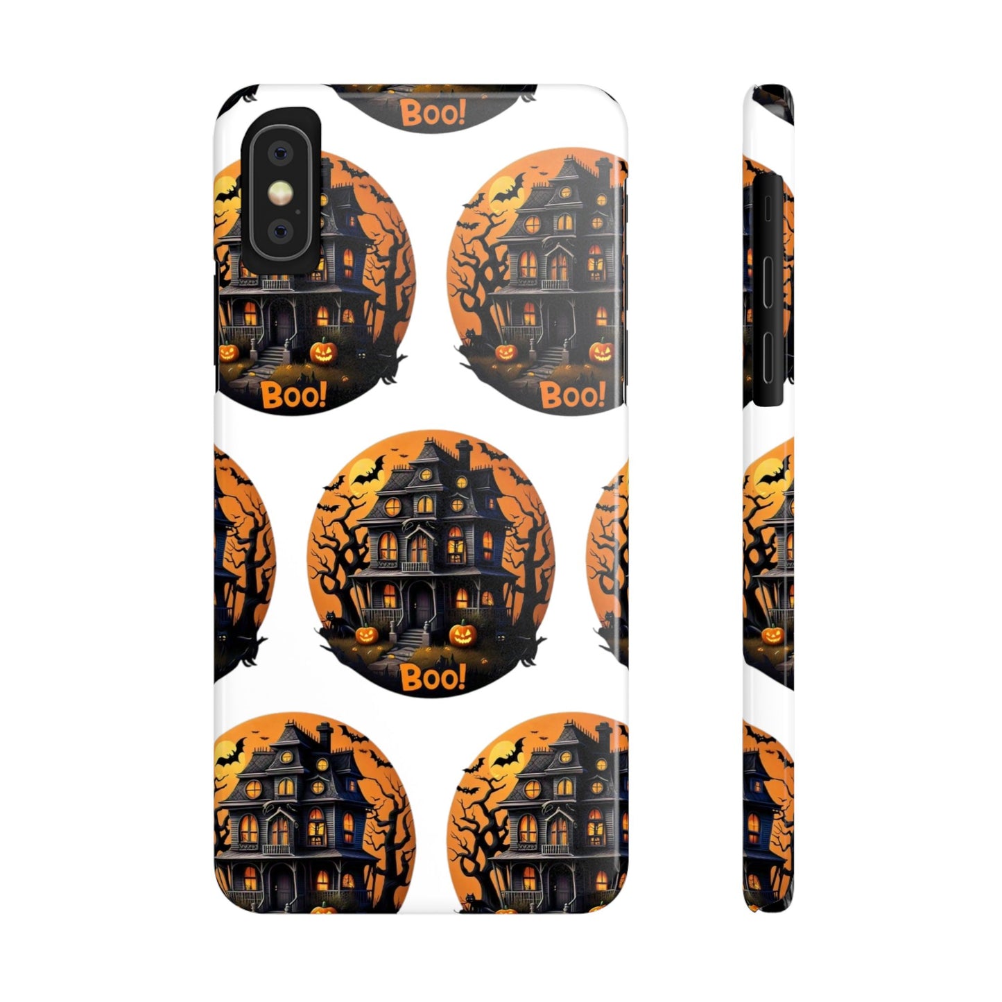 Haunted Halloween House Pattern Slim Phone Cases