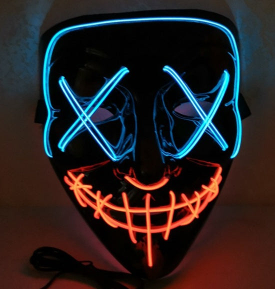 EL cold light mask black V horror mask