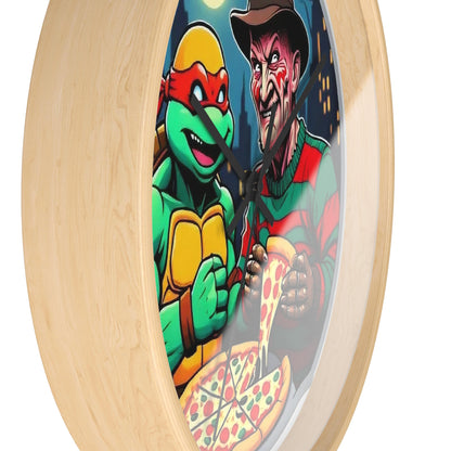 A Pizza Part  on Elm Street (Design 2) Wall Clock