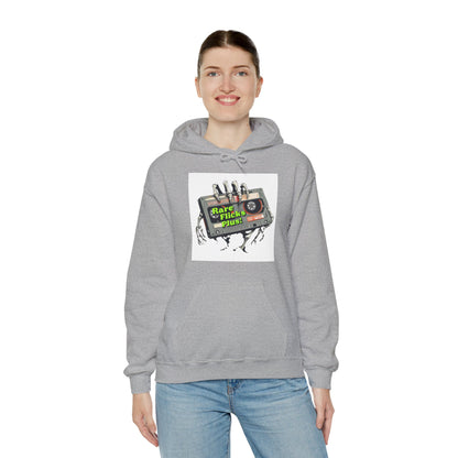 Rare Flicks Plus! Alt Logo White Background - Unisex Heavy Blend™ Hooded Sweatshirt