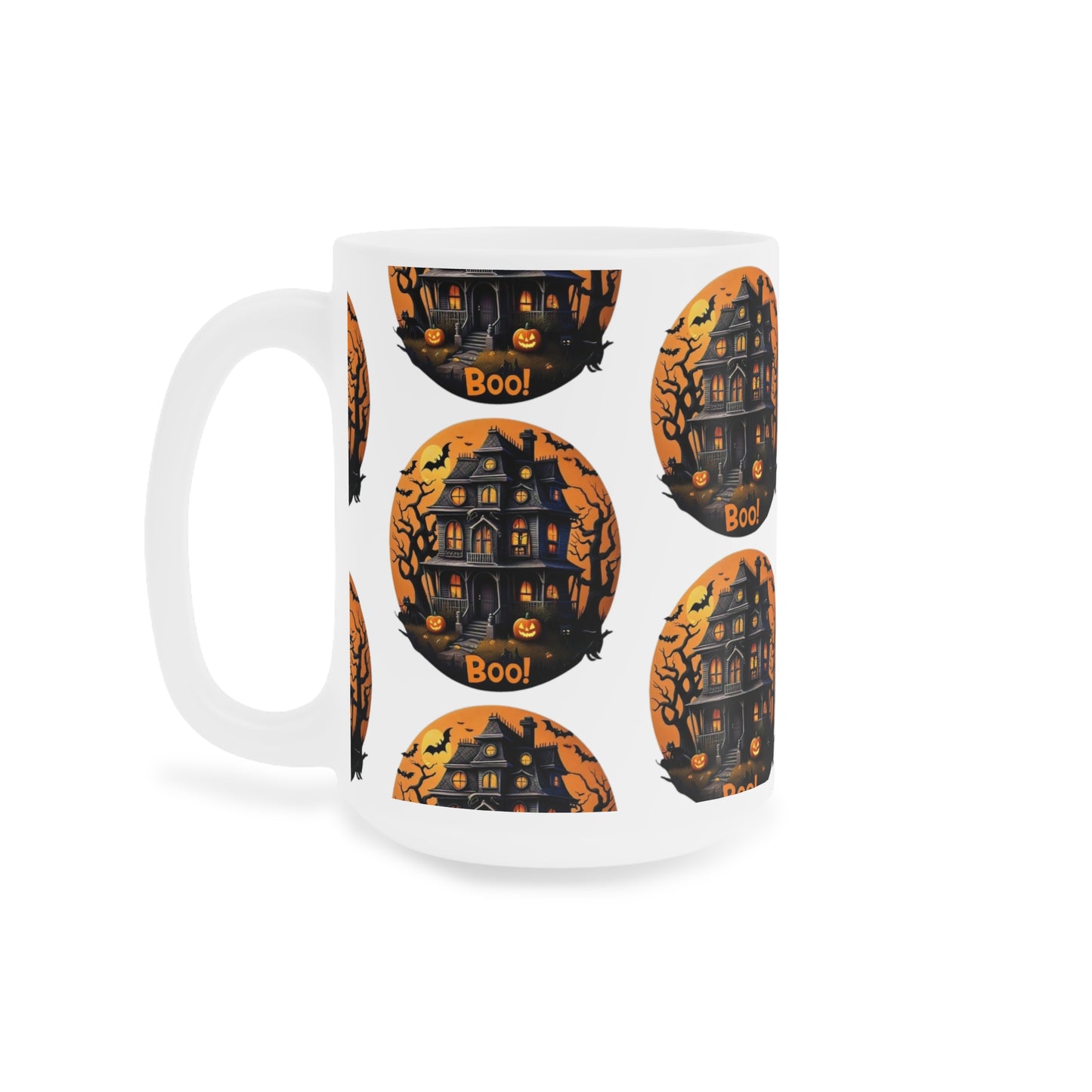 Tazas de cerámica con forma de casa de Halloween espeluznante (11 oz, 15 oz y 20 oz)