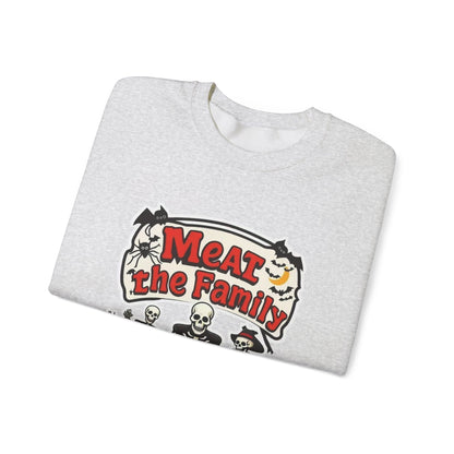 Sudadera unisex de cuello redondo de mezcla pesada Meat the Family