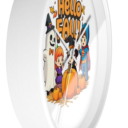 Hello Fall Design Wall Clock