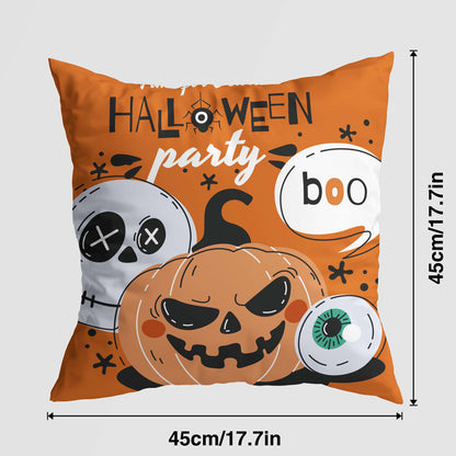 Halloween Pumpkin Castle Pillow Cover