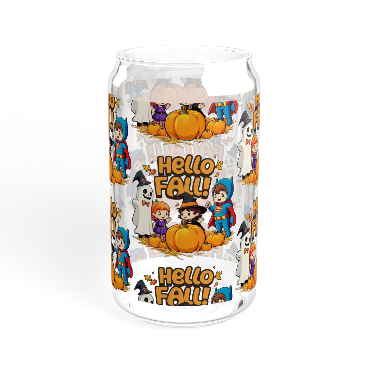 Hello Fall Design Sipper Glass, 16oz