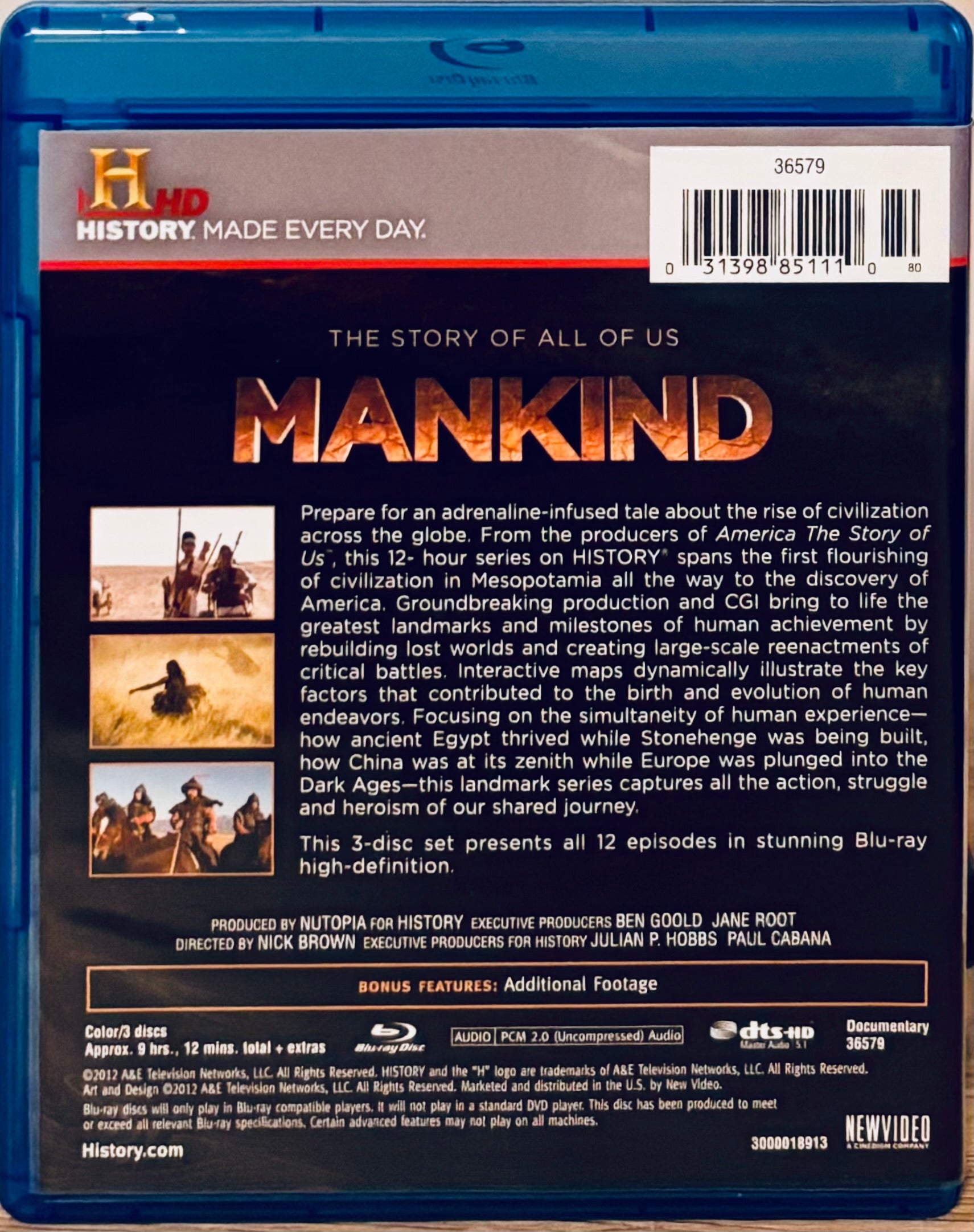 Mankind The Story Of All Of Us (Blu Ray 2012) 3-Disc Set / 12 Episodes History