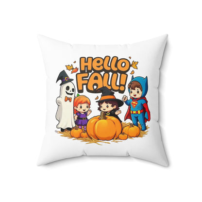 Hello Fall (front) Pun-Kin Pie (Back) Spun Polyester Square Pillow