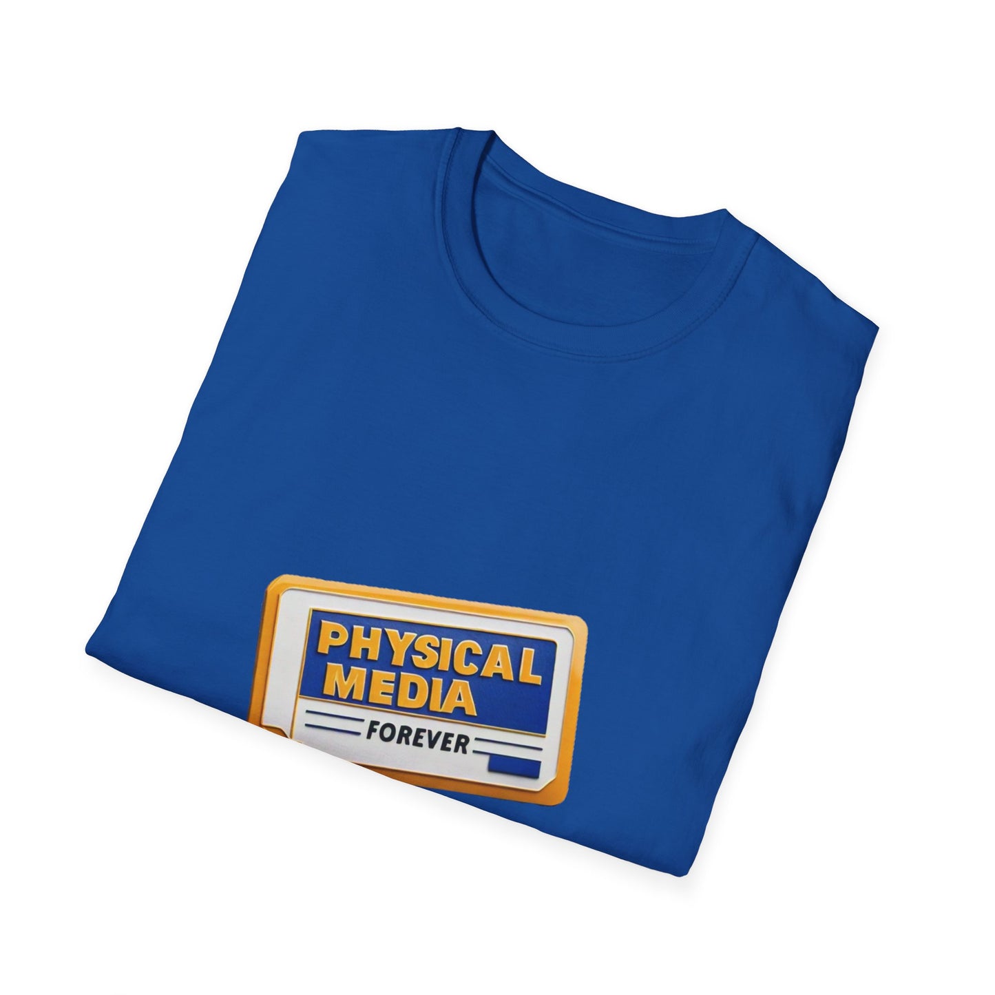 Physical Media Forever Unisex Softstyle T-Shirt w/ ALT RFP! Logo on Back