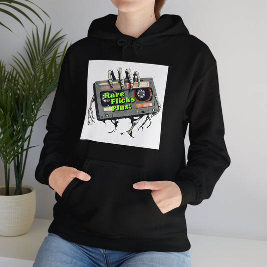 Sudadera unisex con capucha y mezcla pesada Rare Flicks Plus! Alt Logo White Background