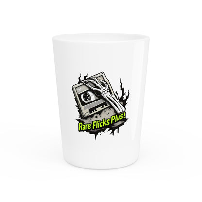 Rare Flicks Plus! Classic Logo Design Shot Glass