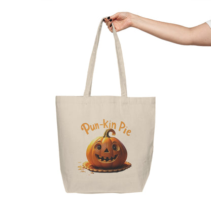 Pun-Kin Pie Design Canvas Shopping Tote Halloween