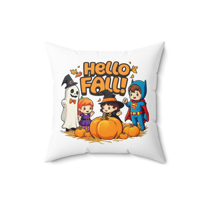 Hello Fall (front) Pun-Kin Pie (Back) Spun Polyester Square Pillow