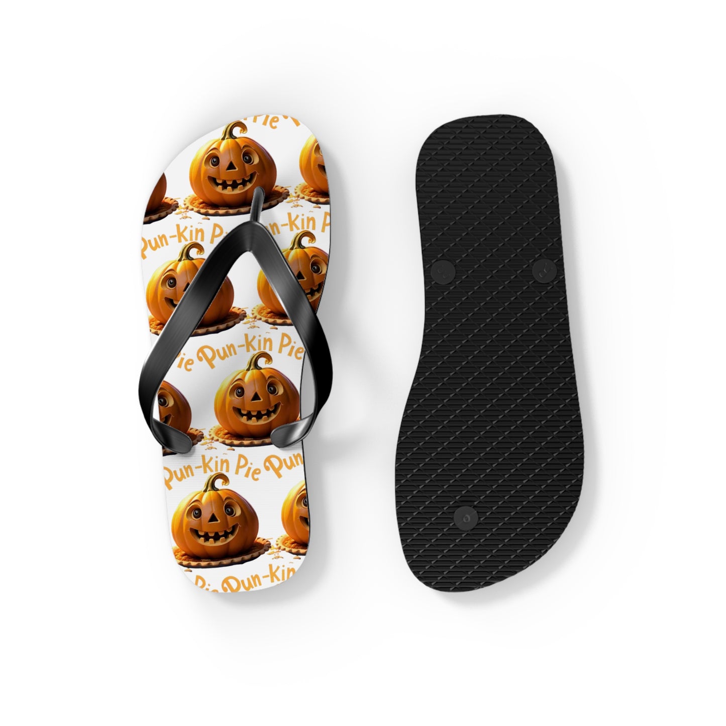 Pun-Kin Pie Design Flip Flops