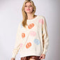 Women's Halloween Pumpkin Embroidered Sweater Loose Casual Top Pumpkin