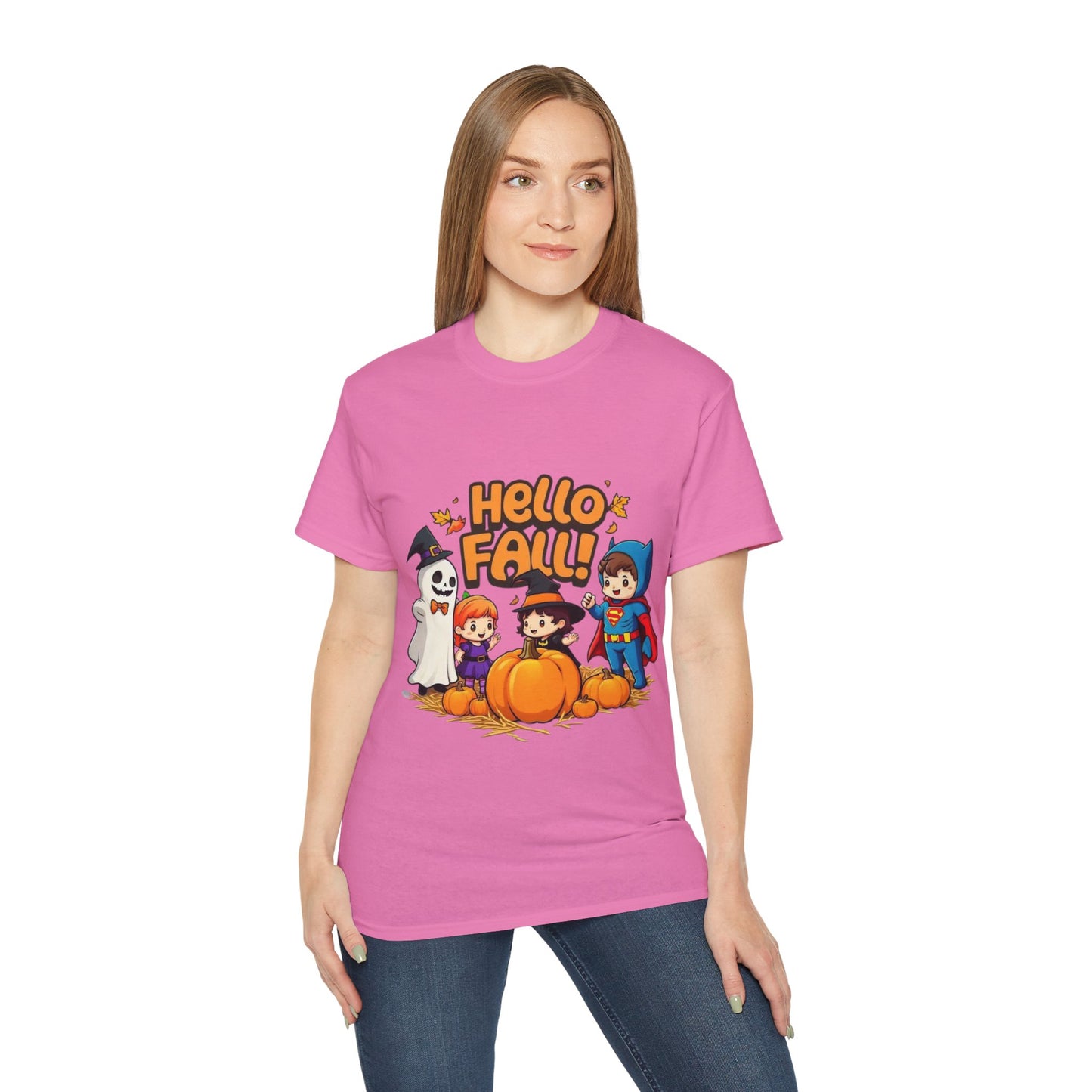 Camiseta unisex de algodón ultrafino con diseño de Hello Fall