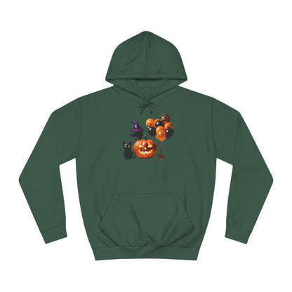 Halloween Pumpkin & Black Cat Unisex College Hoodie