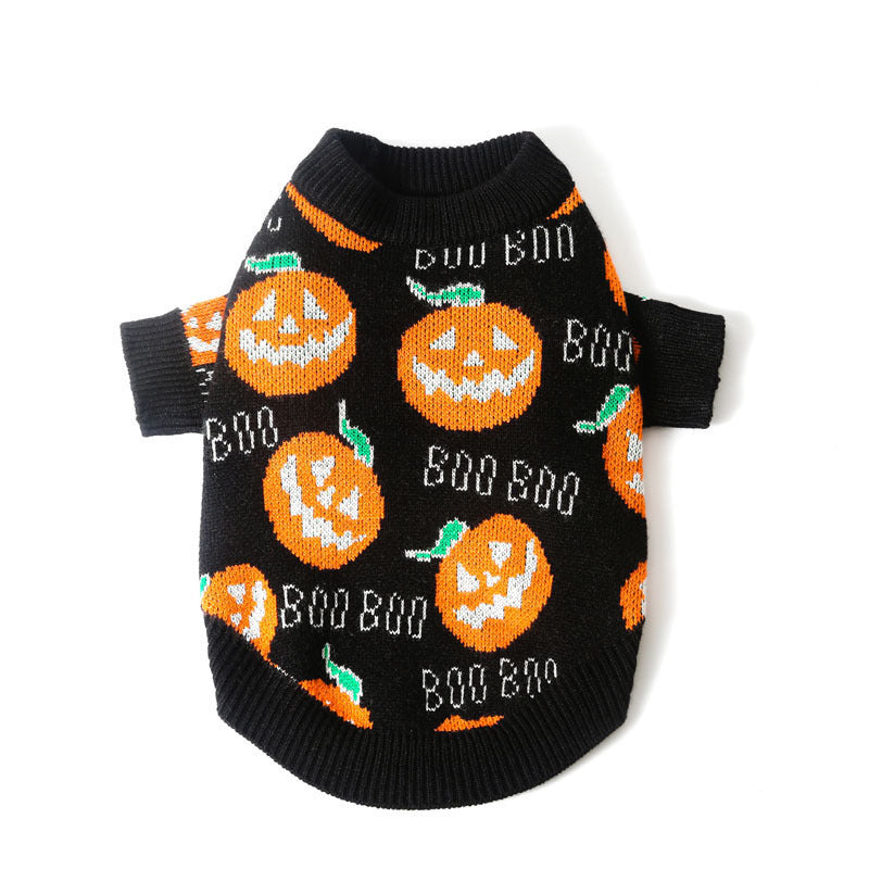 Halloween Pet Dog Sweater Pumpkin Pattern