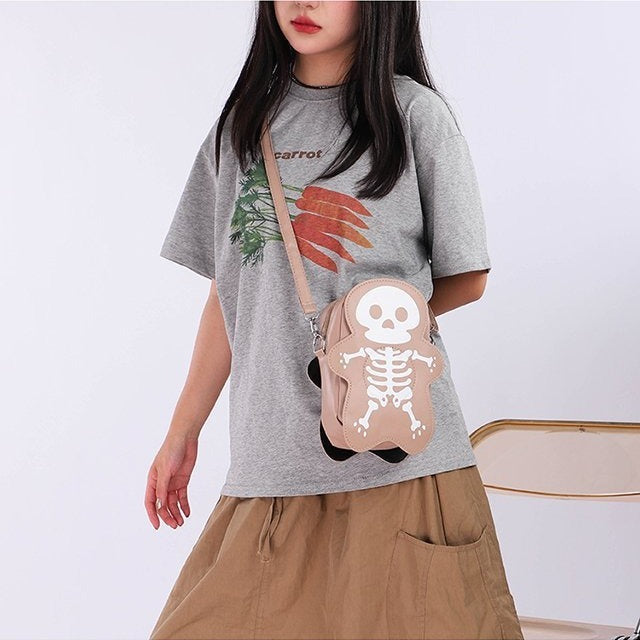 Bolso de hombro con diseño de calavera de Halloween para niñas, divertido y lindo bolso bandolera tipo mensajero para mujer, bolso pequeño para teléfono