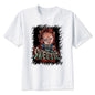 Horror printed short-sleeved T-shirt White D