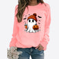 Halloween Round Neck Print Long Sleeves Sweater