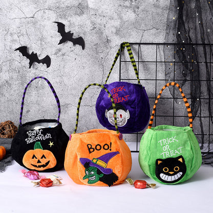 Bolso tejido con dibujos de dulces de Halloween