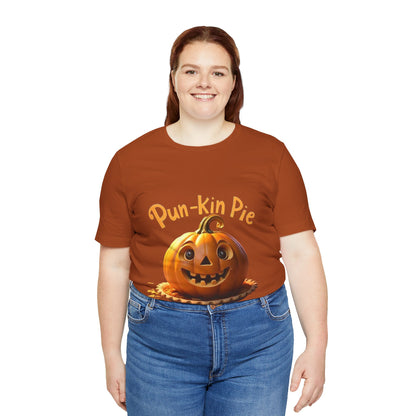 Camiseta Pun-Kin Pie: camiseta unisex de manga corta de jersey suave para otoño