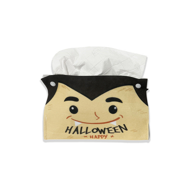 Halloween Theme Ornament Blanket Cartoon Tissue Dispenser Towel Box Beige 19X10X12CM