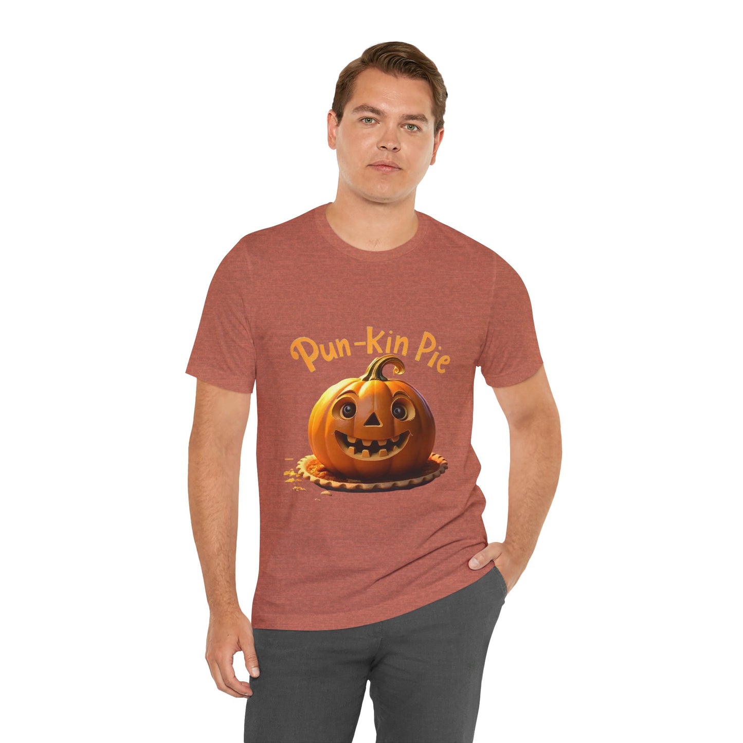 Camiseta Pun-Kin Pie: camiseta unisex de manga corta de jersey suave para otoño