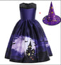 Vestido de princesa de Halloween con malla estampada para Halloween