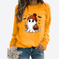 Halloween Round Neck Print Long Sleeves Sweater