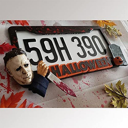 Halloween Personality Myers License Plate Frame