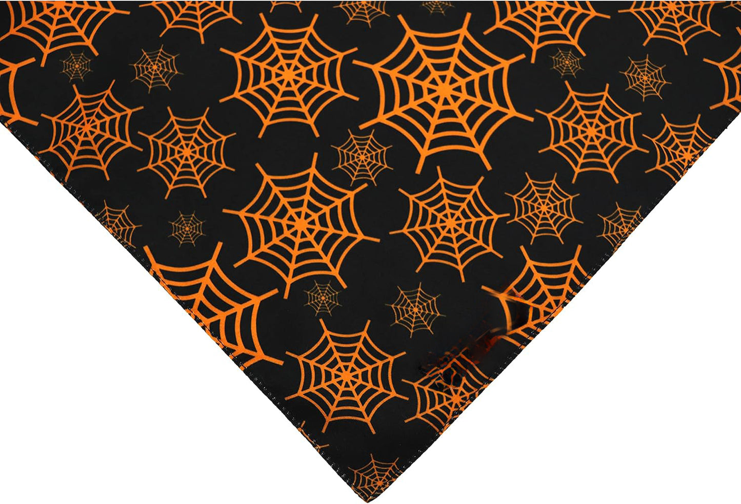 Halloween Dog Bandanas Pumpkin And Spider Web Bibs Triangle Reversible Fall Pet Scarf Premium Durable Fabric Adjustable Fit Black