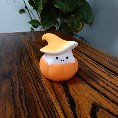 Ghost Pumpkin Small Night Lamp Halloween Silicone Pat Lamp 2w Yellow Hat Style