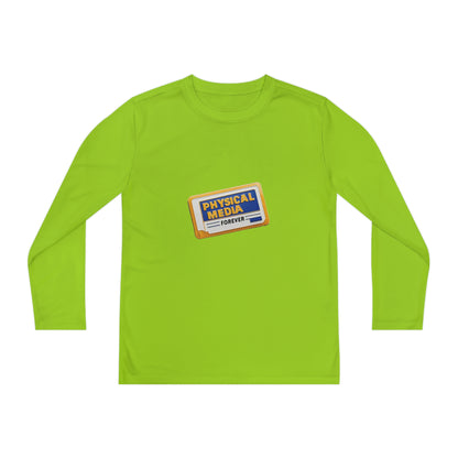 Physical Media Forever! Youth Long Sleeve Competitor Tee